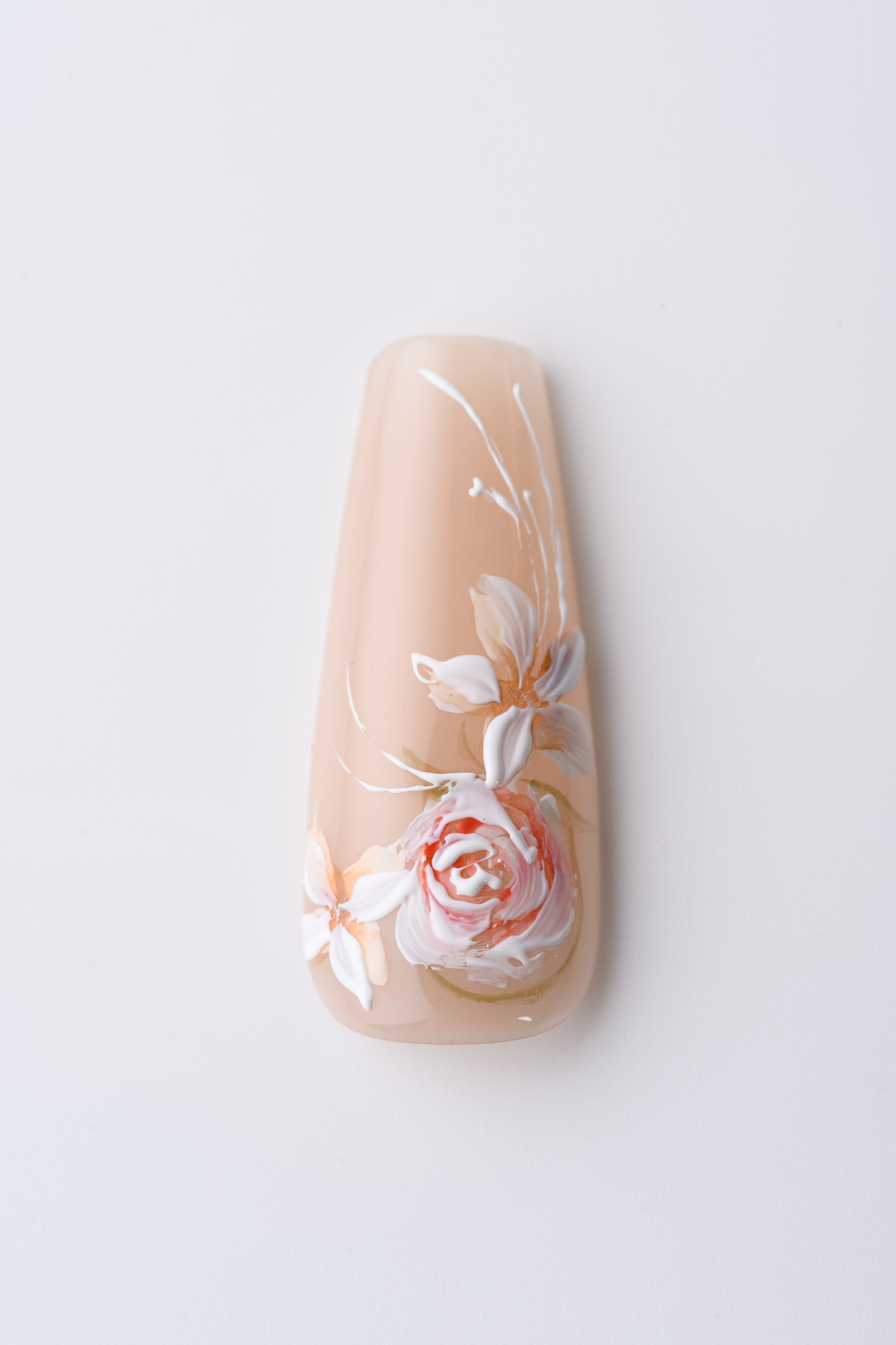 Hand-painted Rose Nail Art