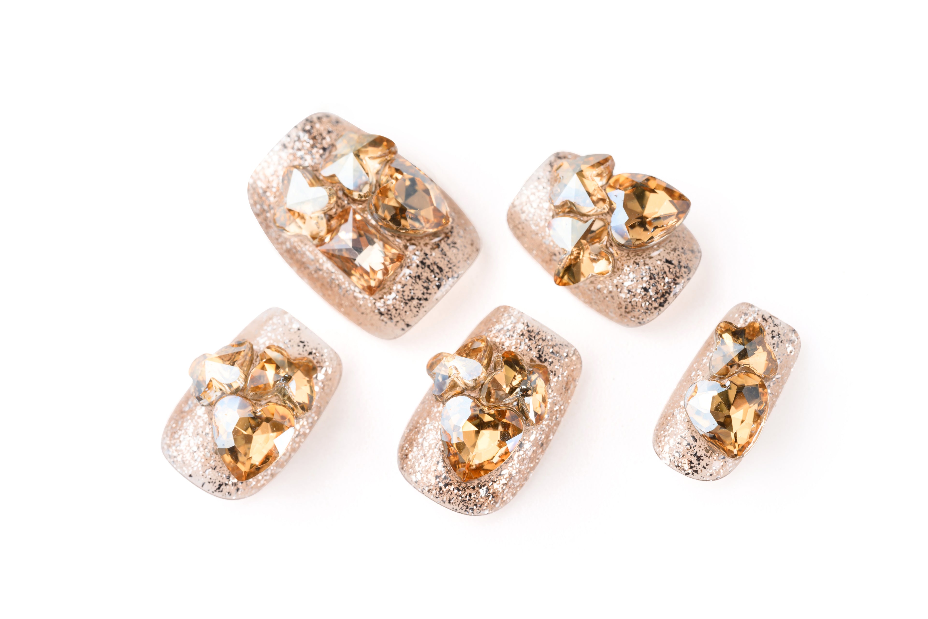 Tow-Color Fully Studded Short Manicure