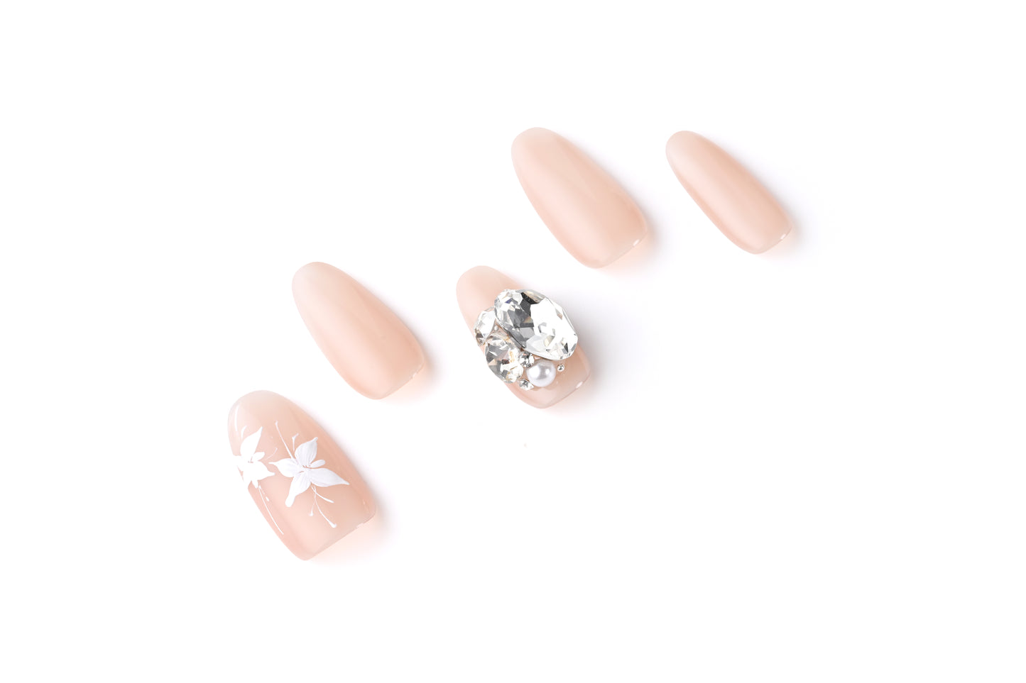 Hand-painted orchid nail art