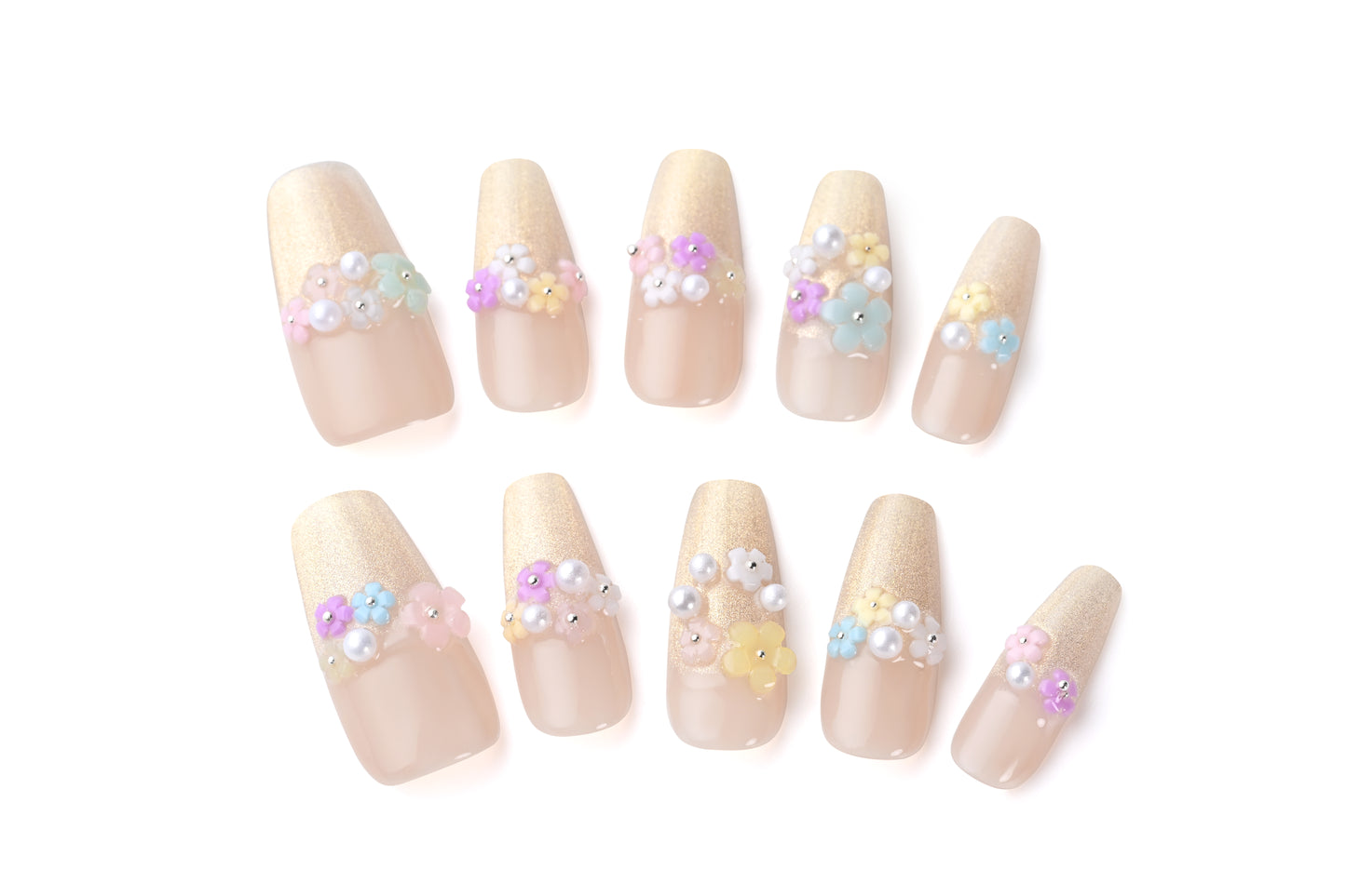 Colorful beach-style nail art