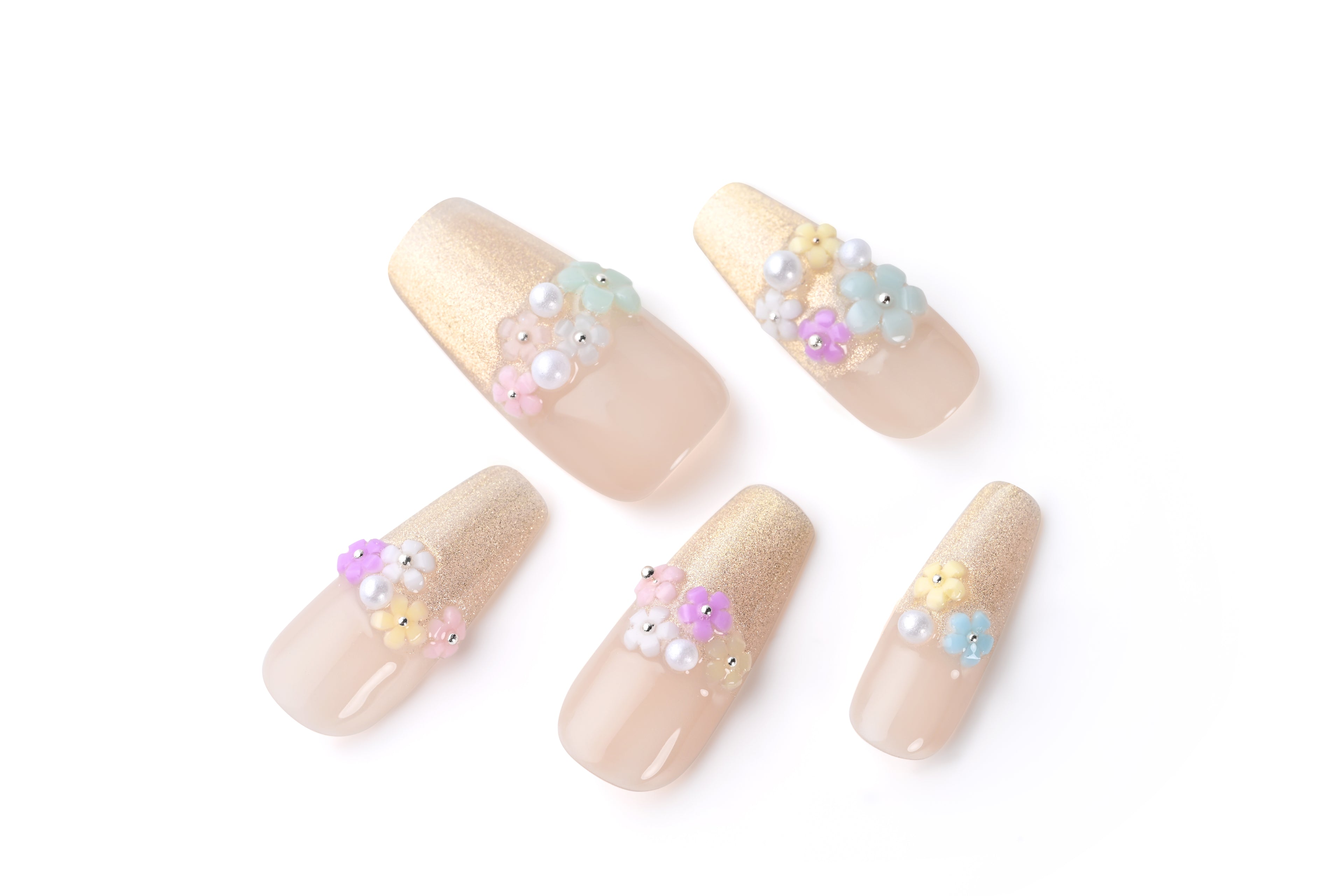 Colorful beach-style nail art