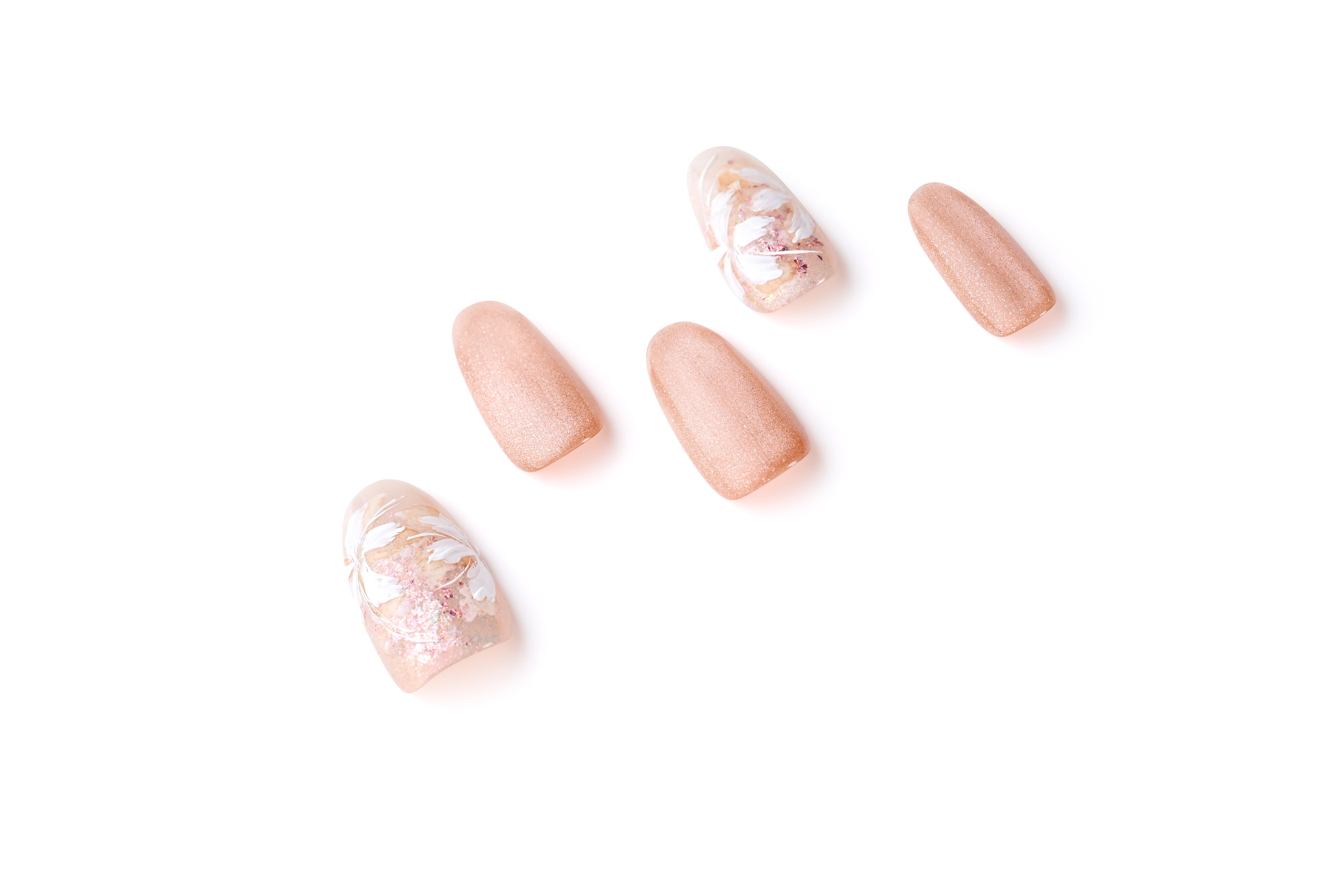 Hand-painted cherry blossom nail art