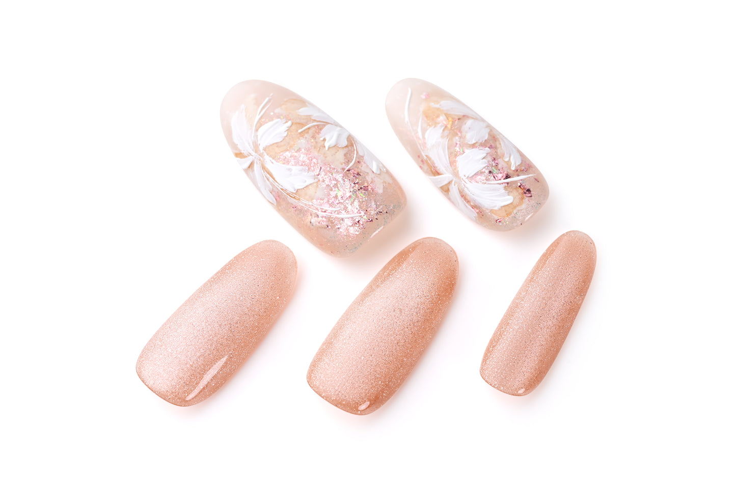 Hand-painted cherry blossom nail art