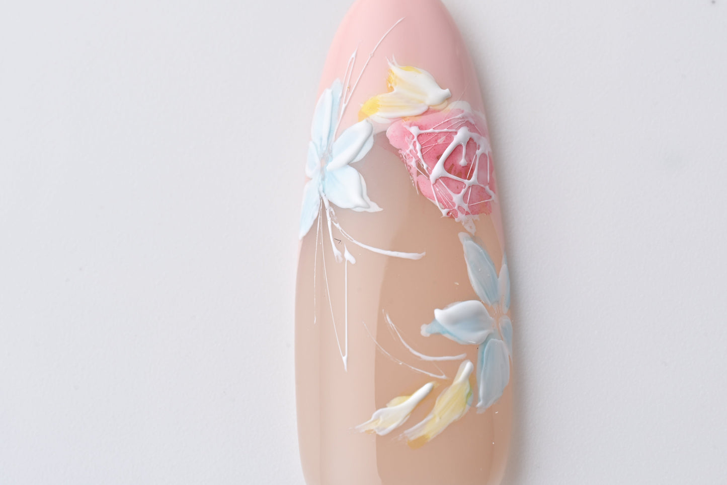 Hand-painted rose nail art