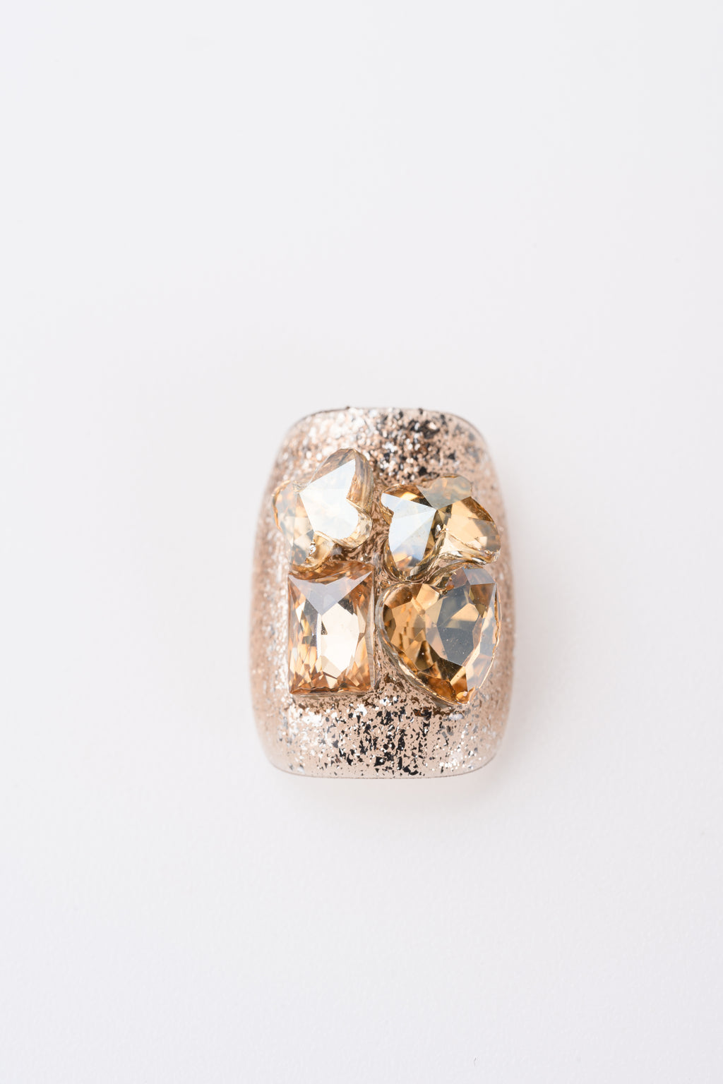 Tow-Color Fully Studded Short Manicure