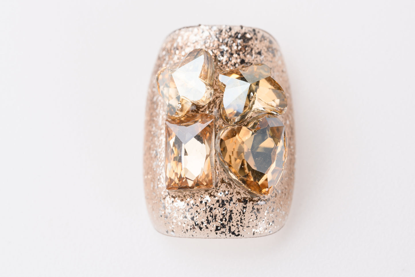 Tow-Color Fully Studded Short Manicure