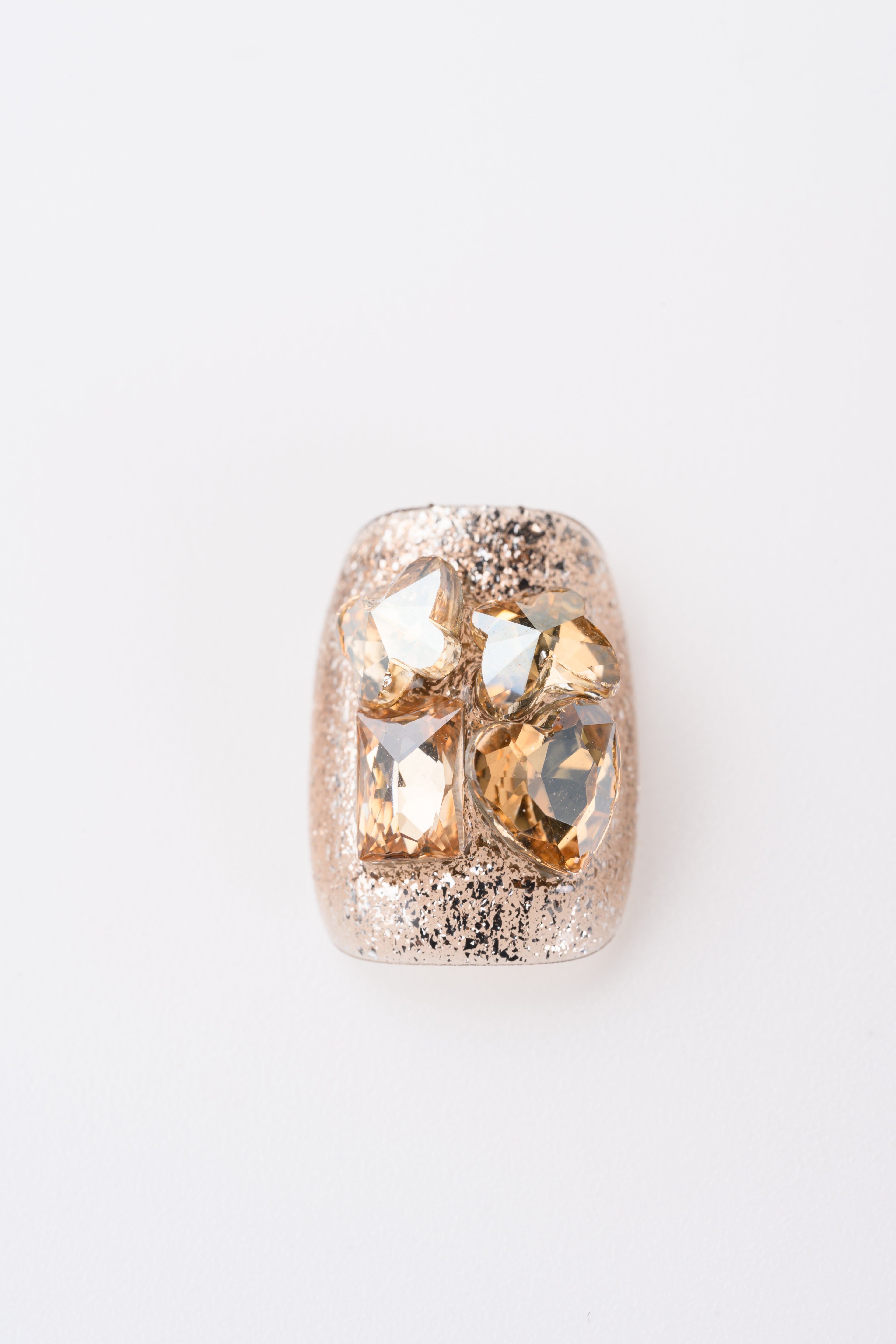 Tow-Color Fully Studded Short Manicure