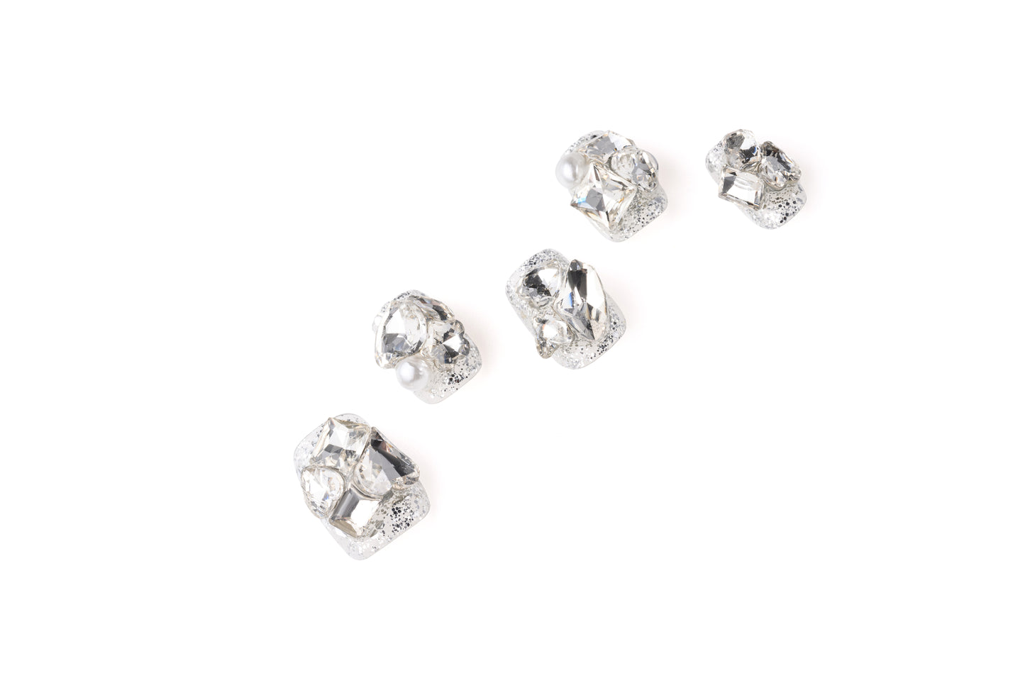 Tow-Color Fully Studded Short Manicure