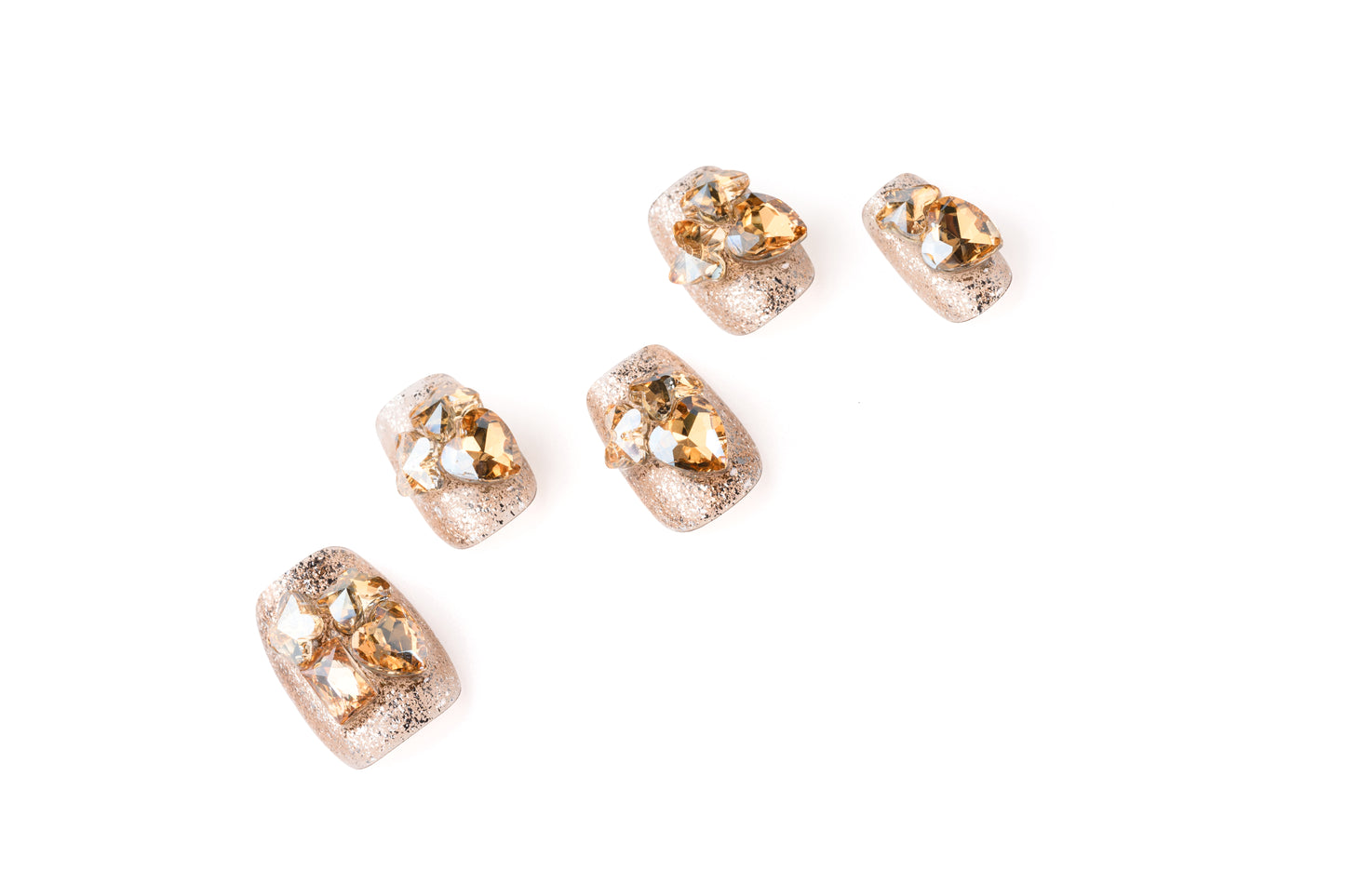 Tow-Color Fully Studded Short Manicure