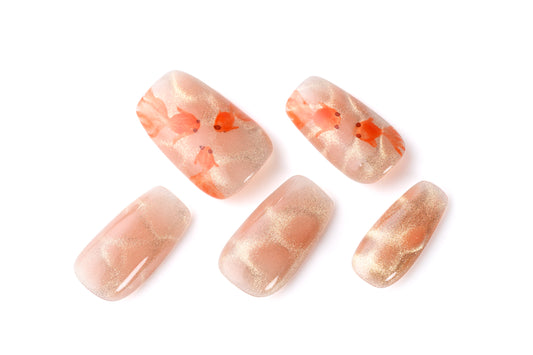 Hand-painted Goldfish Nail Art