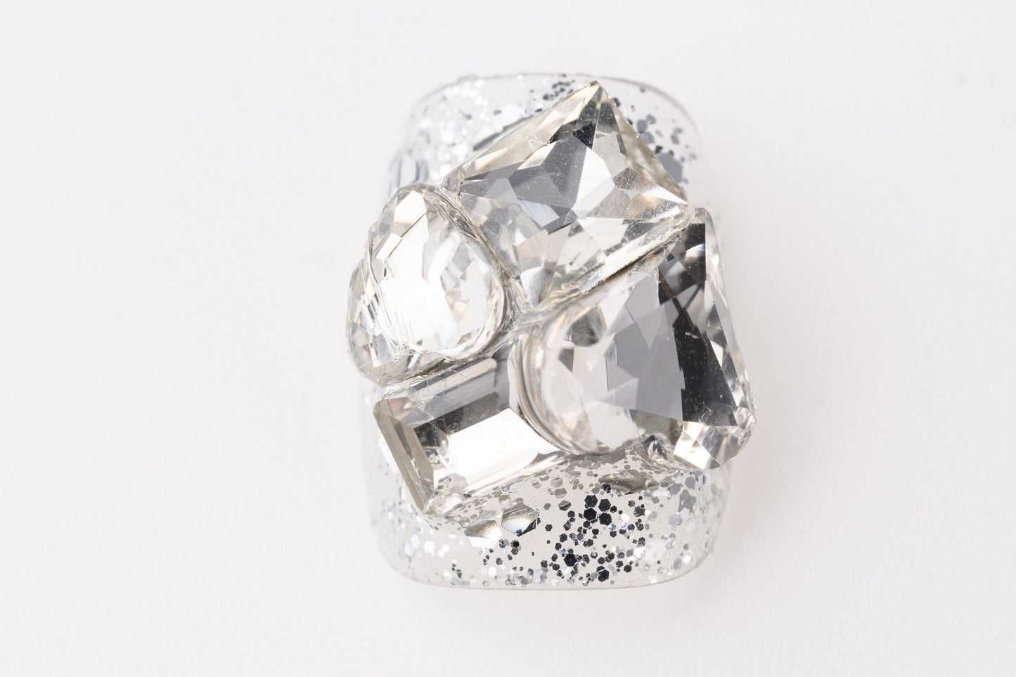 Tow-Color Fully Studded Short Manicure