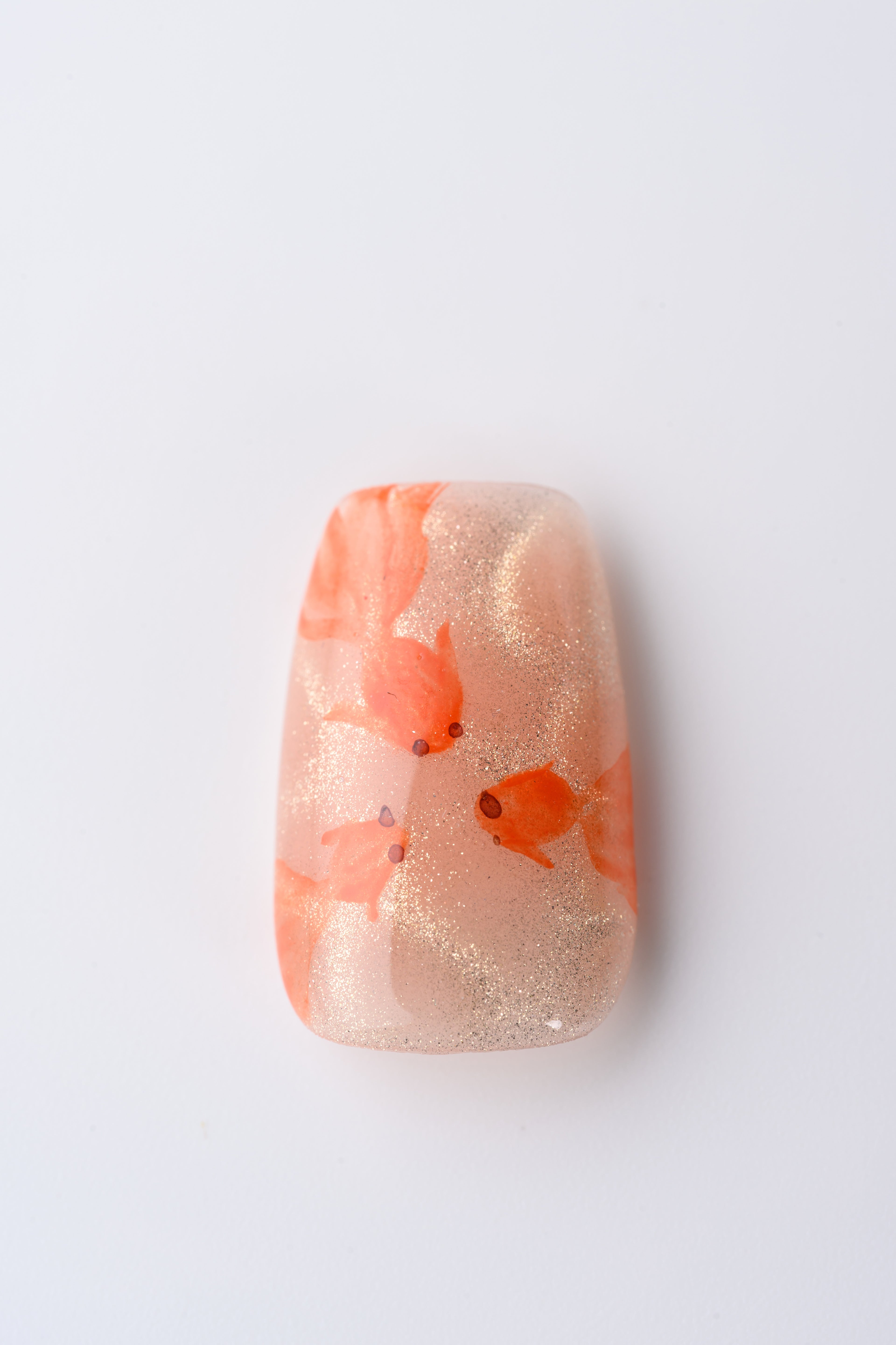 Hand-painted Goldfish Nail Art
