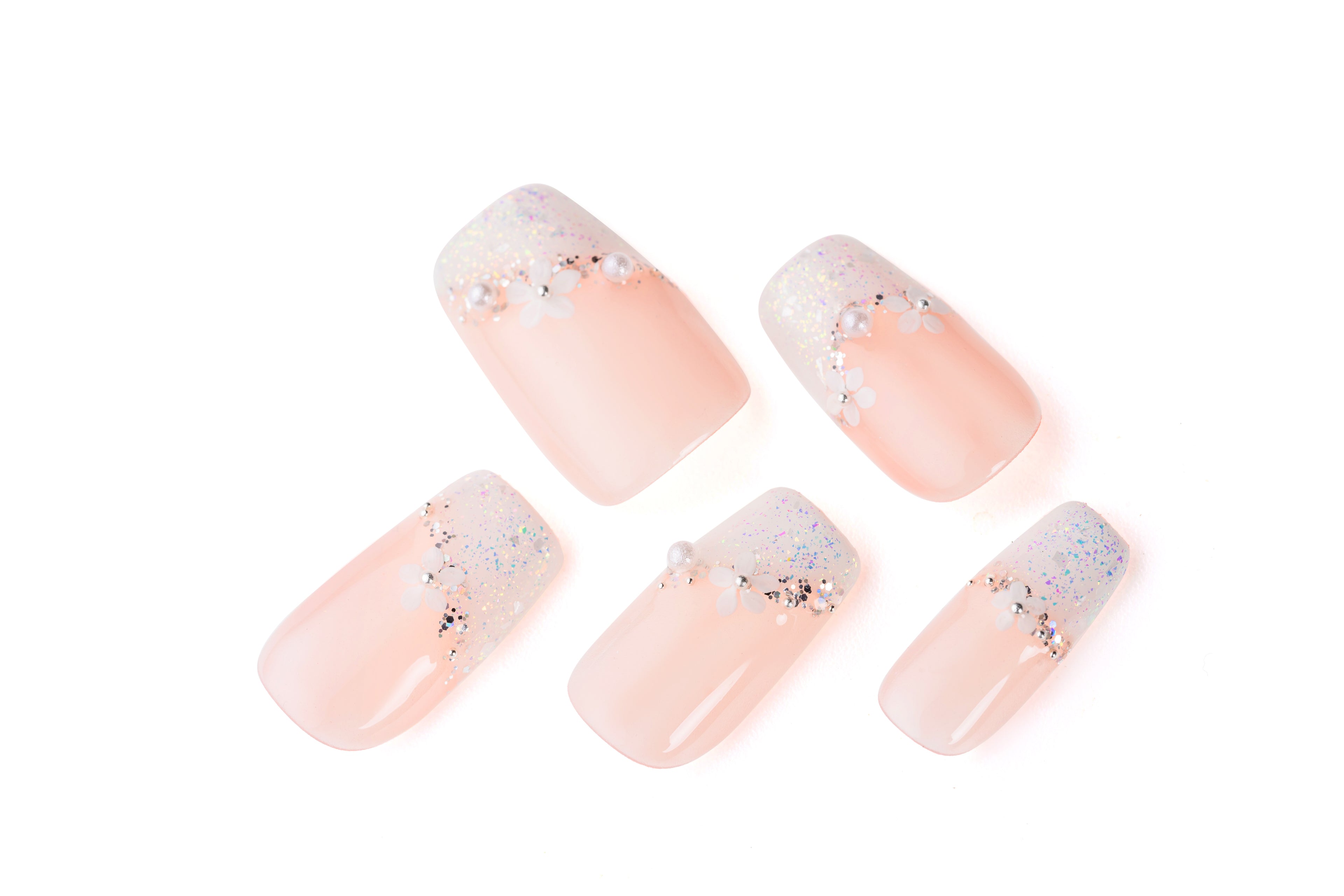Hand-painted Cherry Blossom Nail Art
