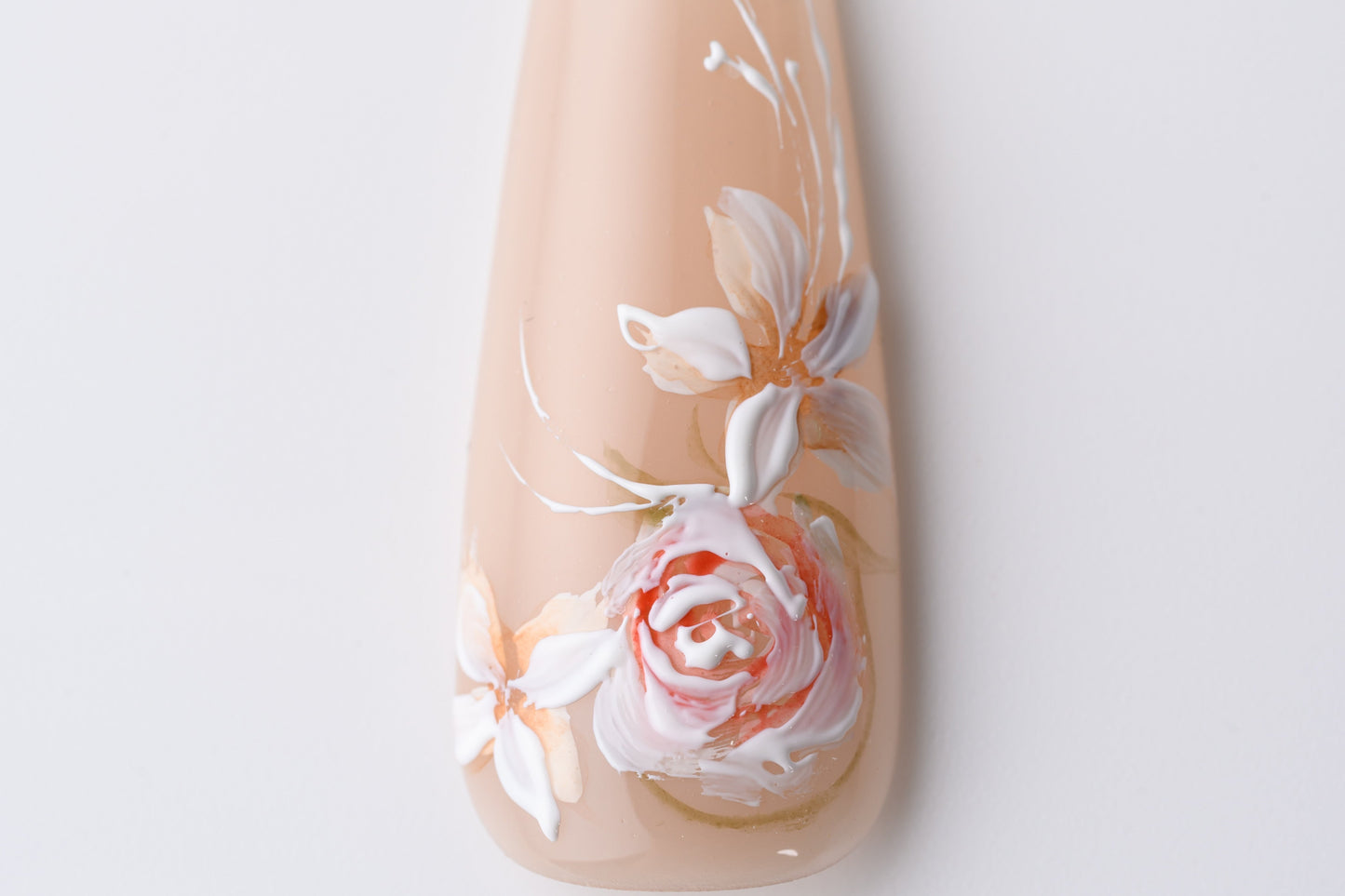 Hand-painted Rose Nail Art